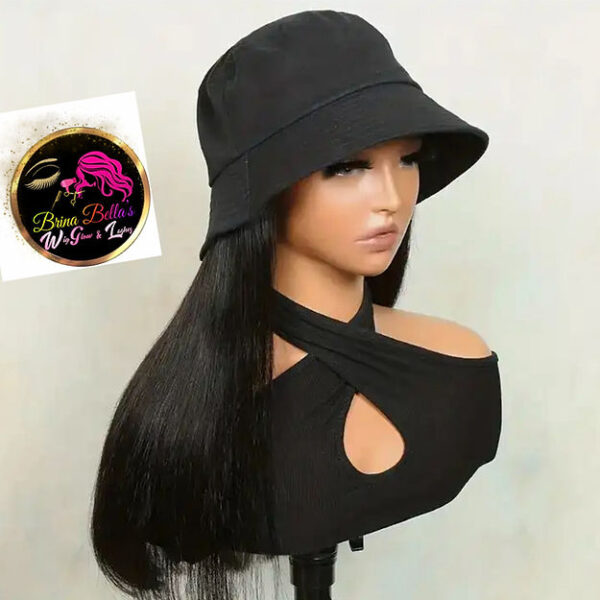 Straight hair hat human hair wig