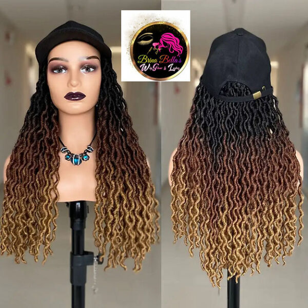 Baseball Cap Hat Wig synthetic Hair With Faux Locs Crochet Braiding Crochet