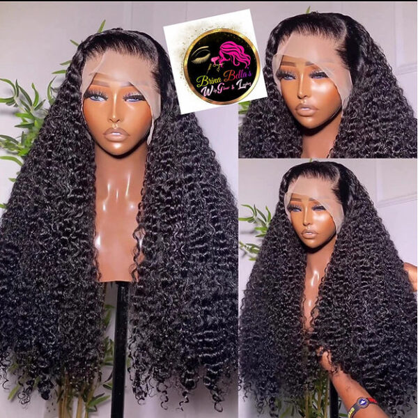 HD Transparent Loose Deep Wave Lace Frontal Wig Human Hair Remy Curly 13x4