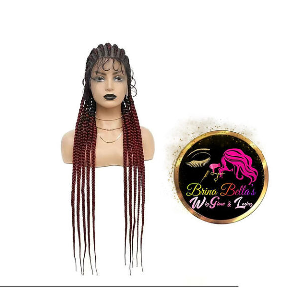 Straight back stitch braid wig