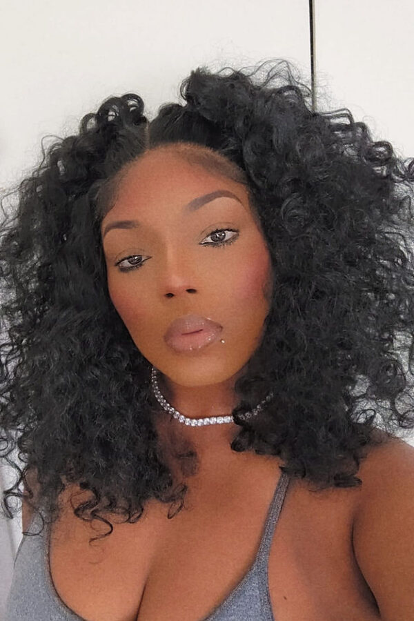 Loose curly synthetic lace front wig