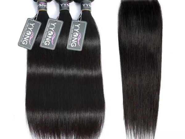 Straight hair bundles and closure