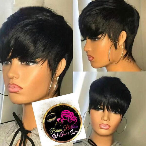 Short pixie cut human hair wig